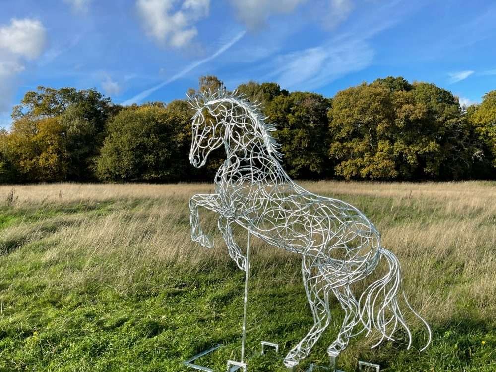 Single Rearing Horse Sculpture