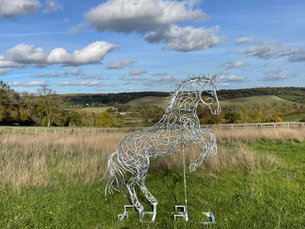 Landscape Rearing Horse Sculpture